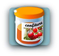 &eacute;tiquette sur un pot de confiture